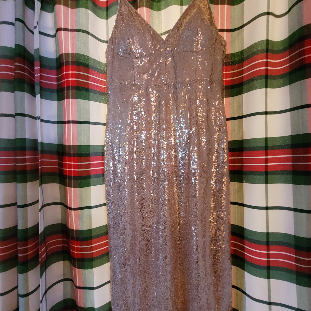 Lulus Gold Sparkling Sequin Dress